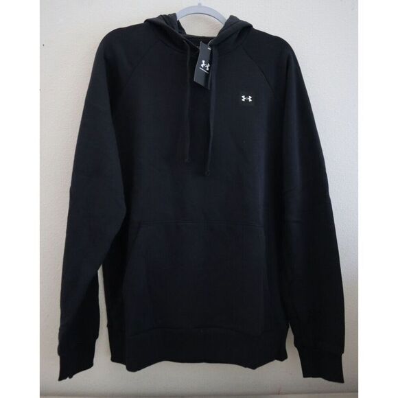 Under Armour 1357092-001 Men's Sz Large Black UA Rival Fleece LC Logo Hoodie - Picture 1 of 9